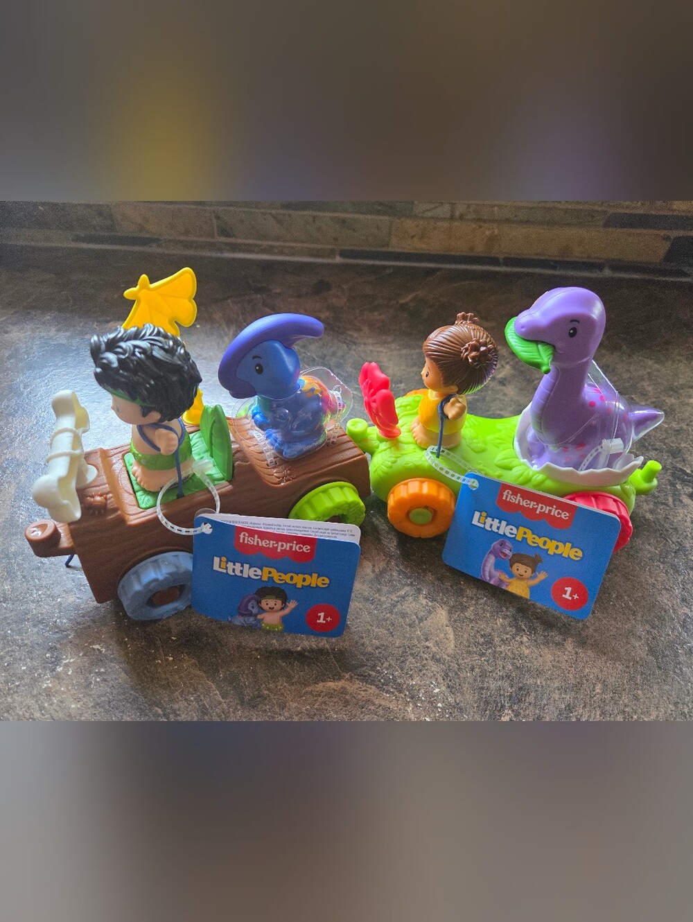 NWT Little People Dinosaur Parade - Cave Girl & Boy